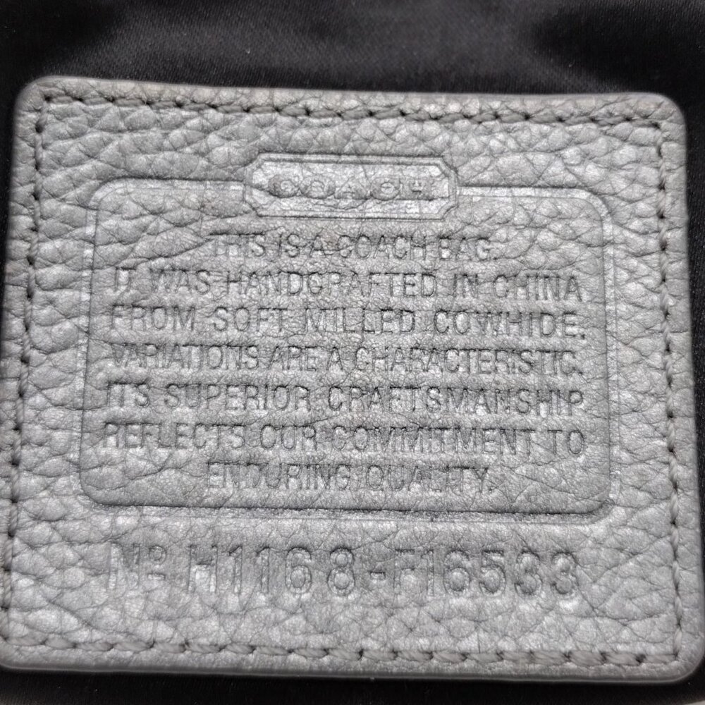Coach Penelope Slim Crossbody Shoulder Bag Metallic Gray Leather H1168-F16533 - Picture 4 of 11